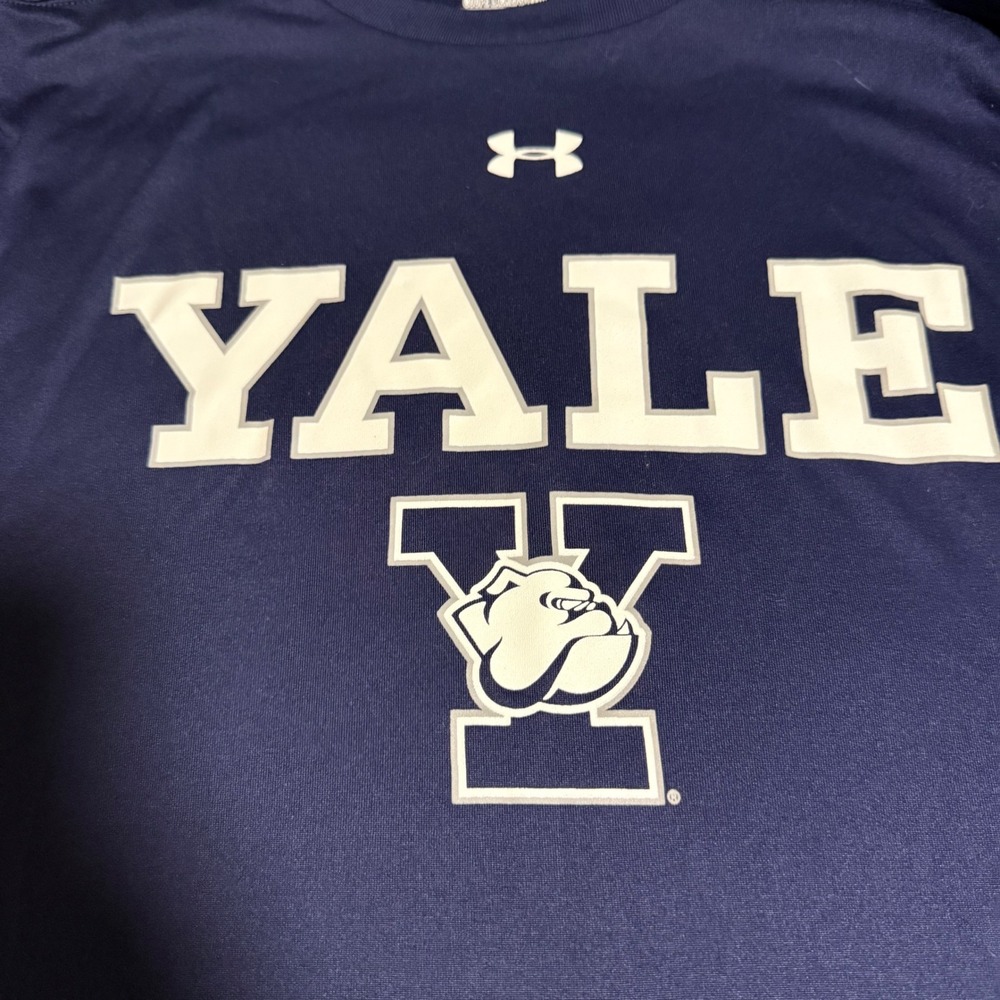 Under Armour Yale Bulldogs Long Sleeve HeatGear Performance Shirt Men's Med Blue - Picture 3 of 7